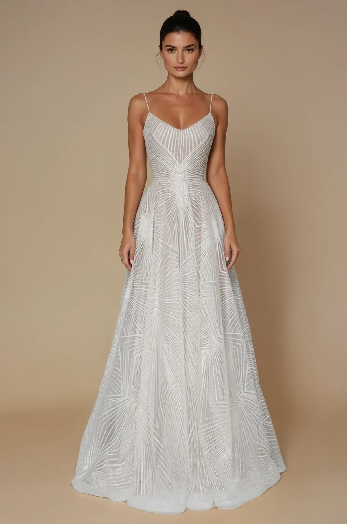 Abito Donna Linea A con Paillettes Geometriche