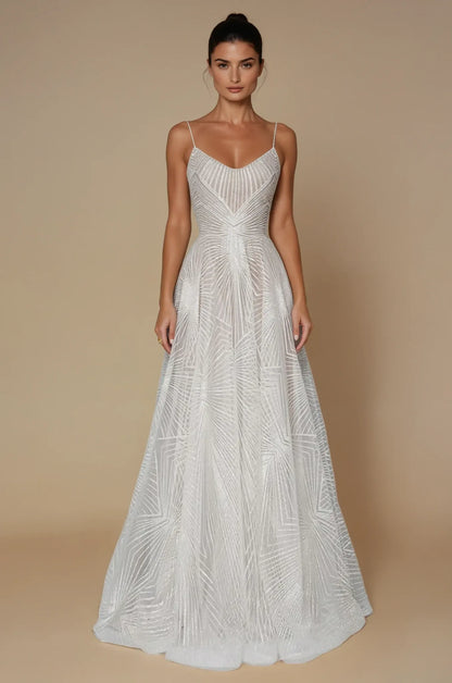 Abito Donna Linea A con Paillettes Geometriche