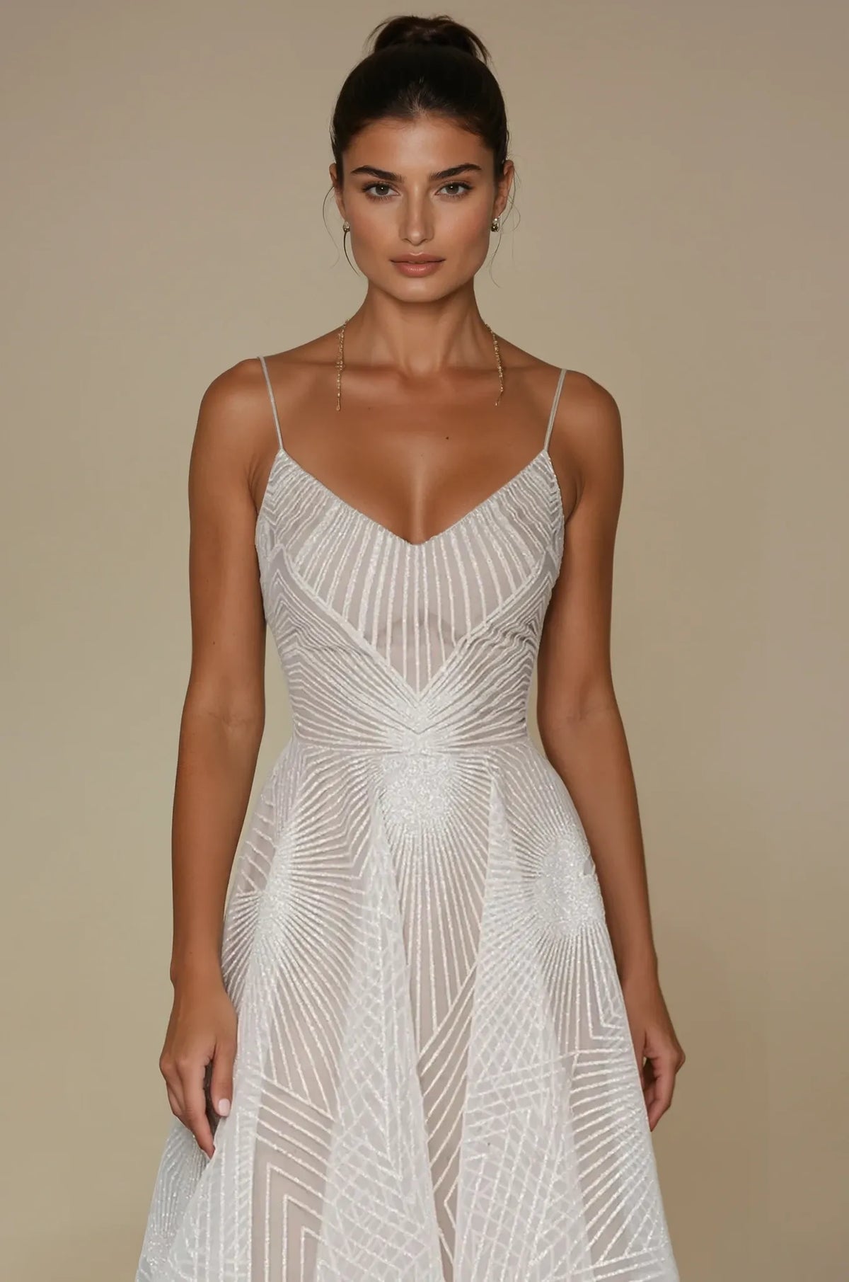 Abito Donna Linea A con Paillettes Geometriche