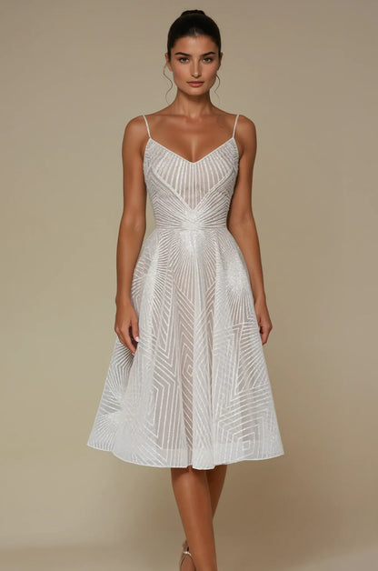 Abito Donna Linea A con Paillettes Geometriche