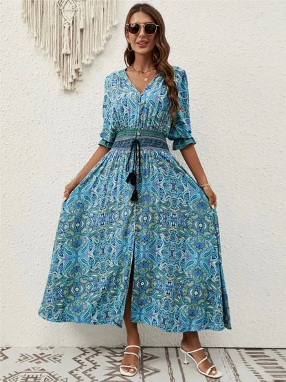 Abito Lungo Donna Smock Fluido