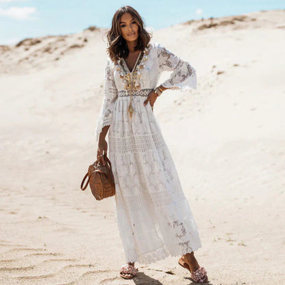 Abito Lungo Donna in Pizzo Boho
