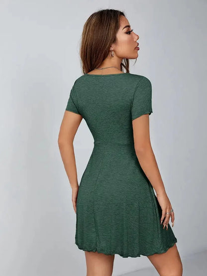 Abito Corto Donna con Nodo Frontale