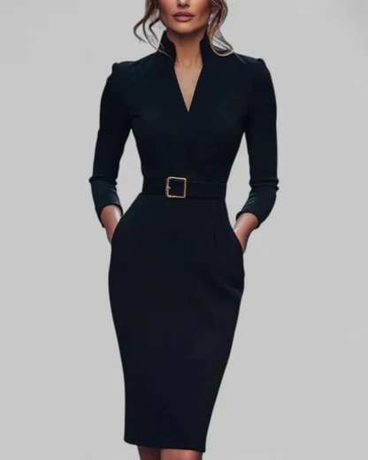Abito Midi Donna Sartoriale con Cintura