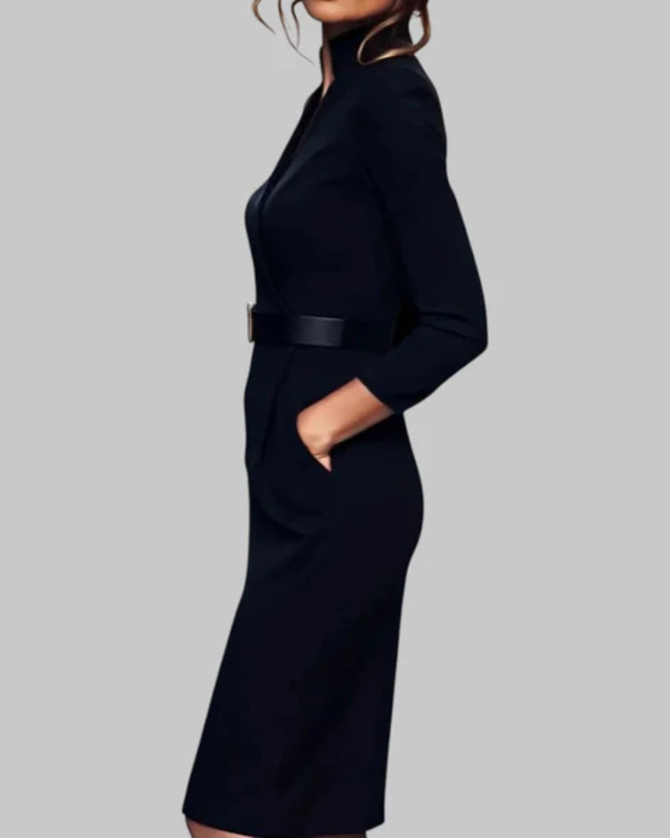 Abito Midi Donna Sartoriale con Cintura