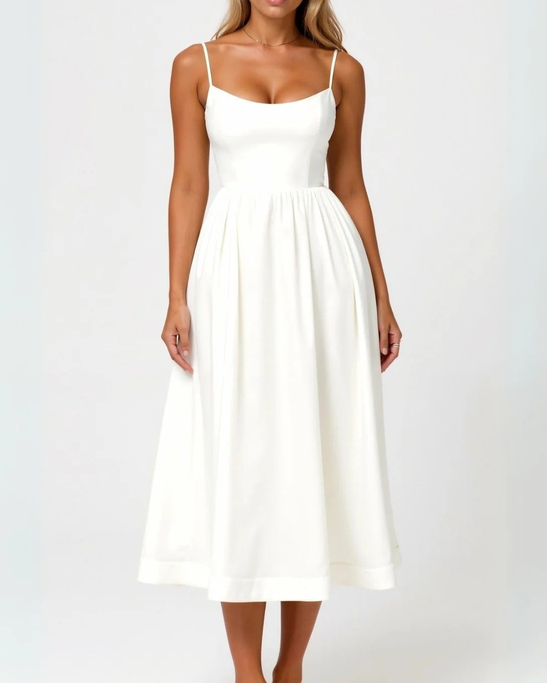 Abito Midi Donna Plissettato
