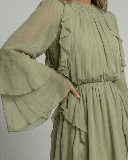 Abito Corto Donna in Chiffon Plissettato