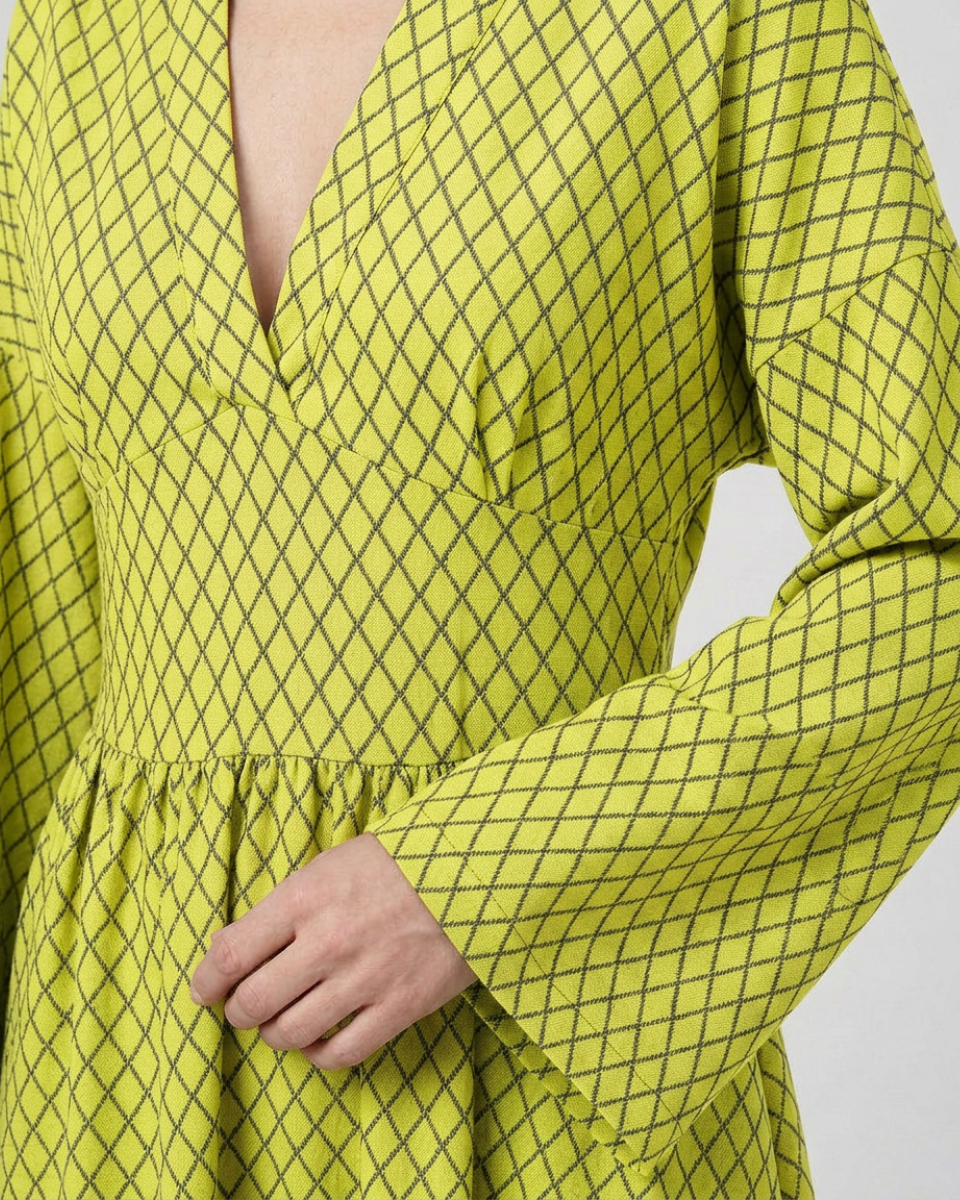 Abito Lungo Donna Stampa Geometrica