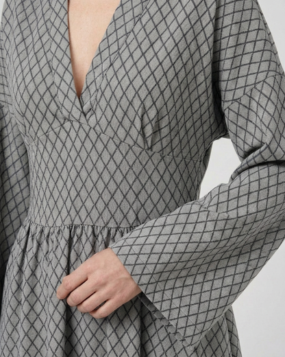 Abito Lungo Donna Stampa Geometrica