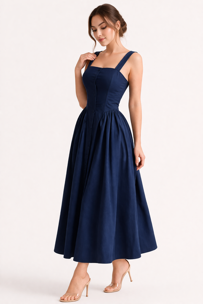 Abito Midi Donna Estivo con Spalline