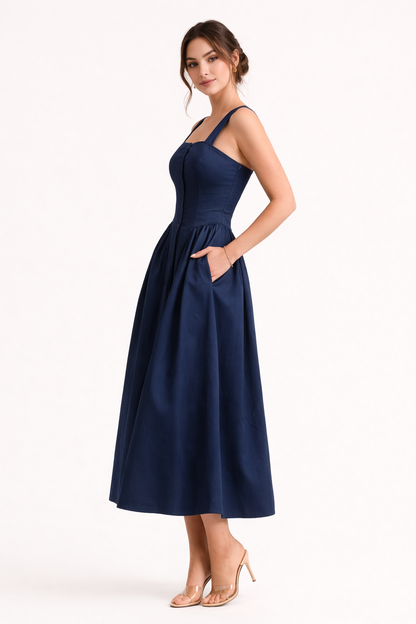 Abito Midi Donna Estivo con Spalline