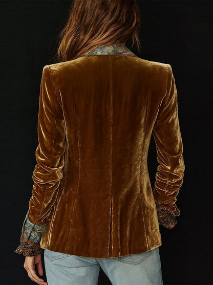 Marcella | Blazer Donna Patchwork a Stampa Floreale Vintage