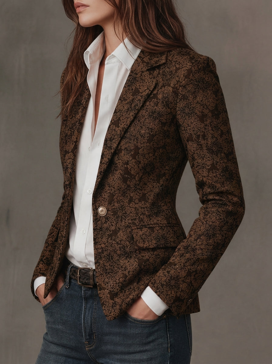 Antonia | Blazer Donna in Jacquard con Stampa Paisley