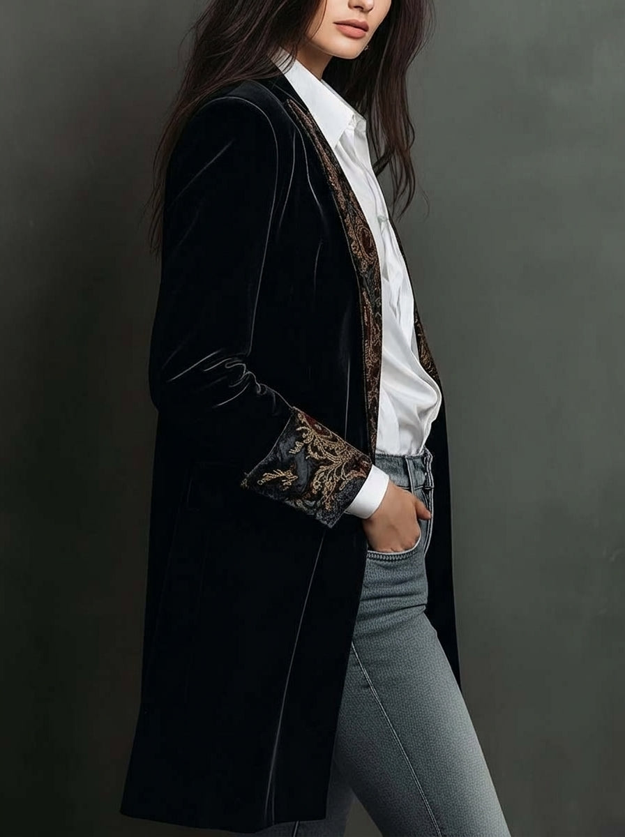 Marta | Blazer Donna Aderente con Stampa Barocca