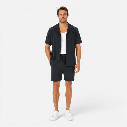 Completo Uomo Camicia Texturizzata e Shorts Leggero