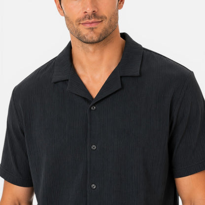 Completo Uomo Camicia Texturizzata e Shorts Leggero