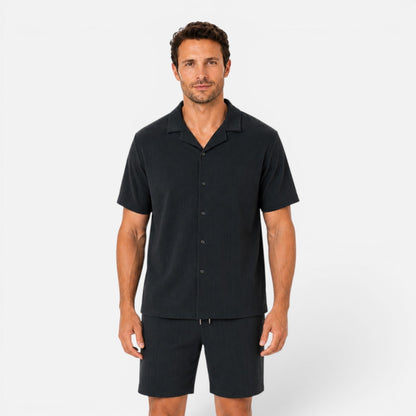 Completo Uomo Camicia Texturizzata e Shorts Leggero