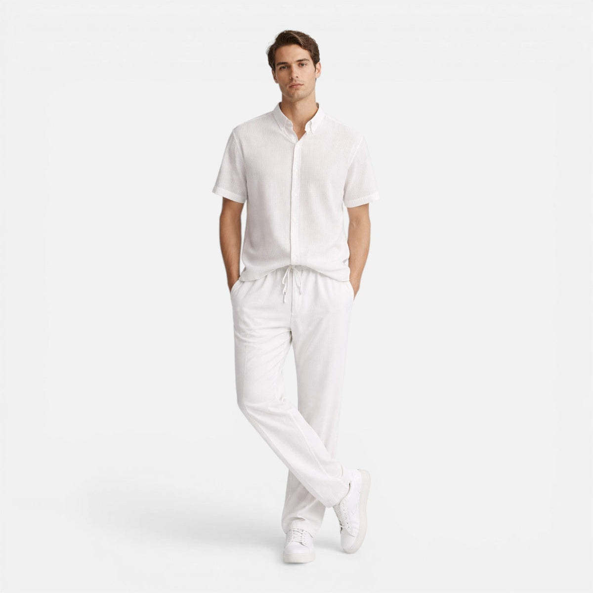 Completo Uomo Due Pezzi Camicia Maniche Corte e Pantaloni