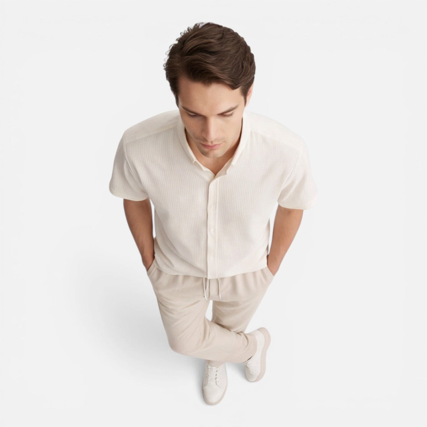 Completo Uomo Due Pezzi Camicia Maniche Corte e Pantaloni