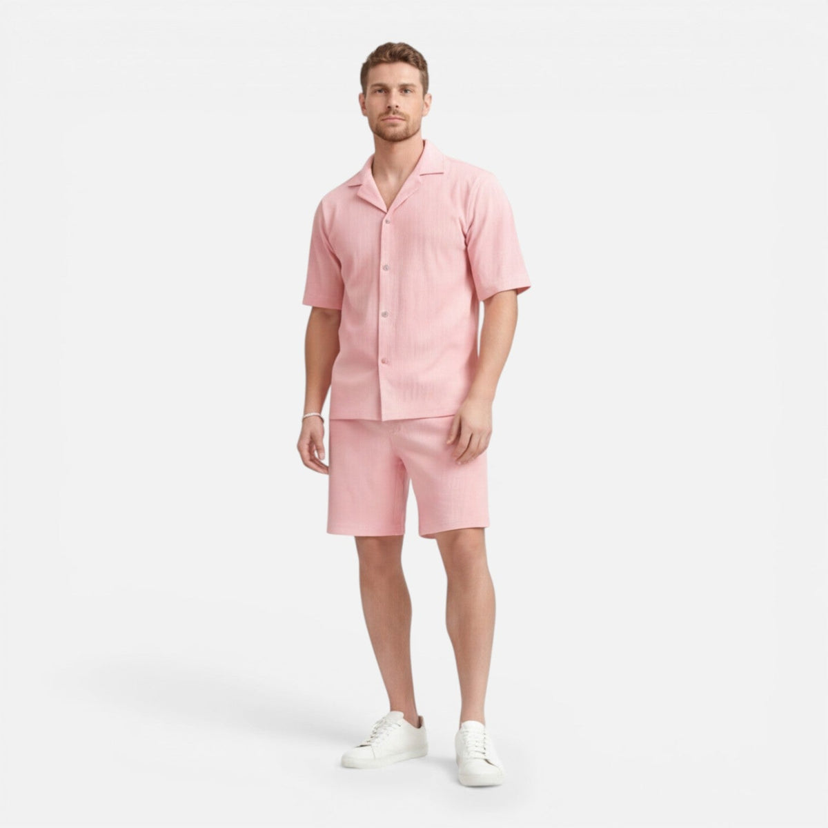 Completo Uomo in Velluto a Coste Camicia e Shorts Estivo