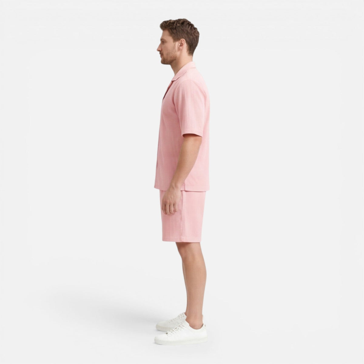 Completo Uomo in Velluto a Coste Camicia e Shorts Estivo