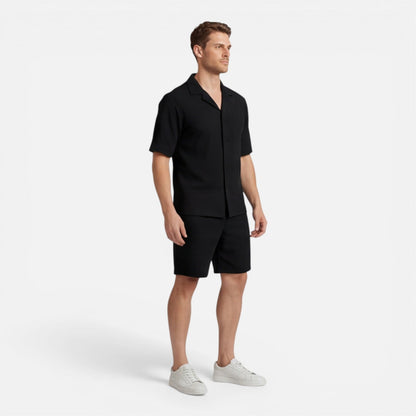 Completo Uomo in Velluto a Coste Camicia e Shorts Estivo