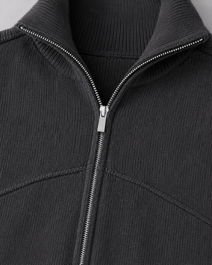Cardigan Uomo in Maglia Full Zip Collo Alto