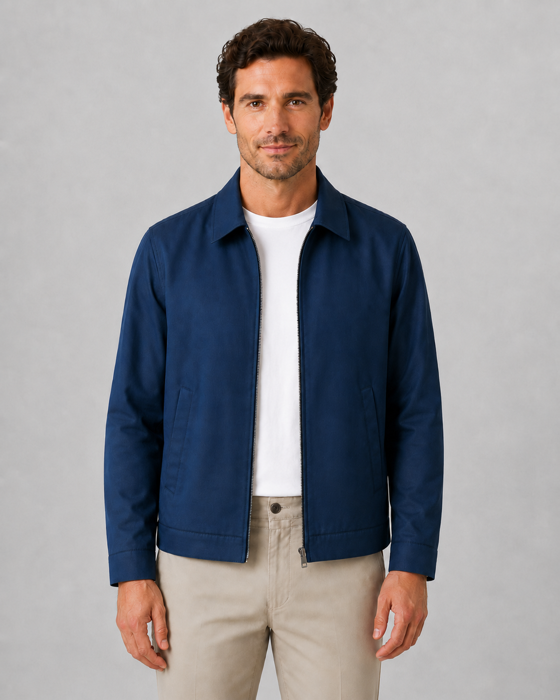 Giacca Harrington Uomo con Fodera a Quadri