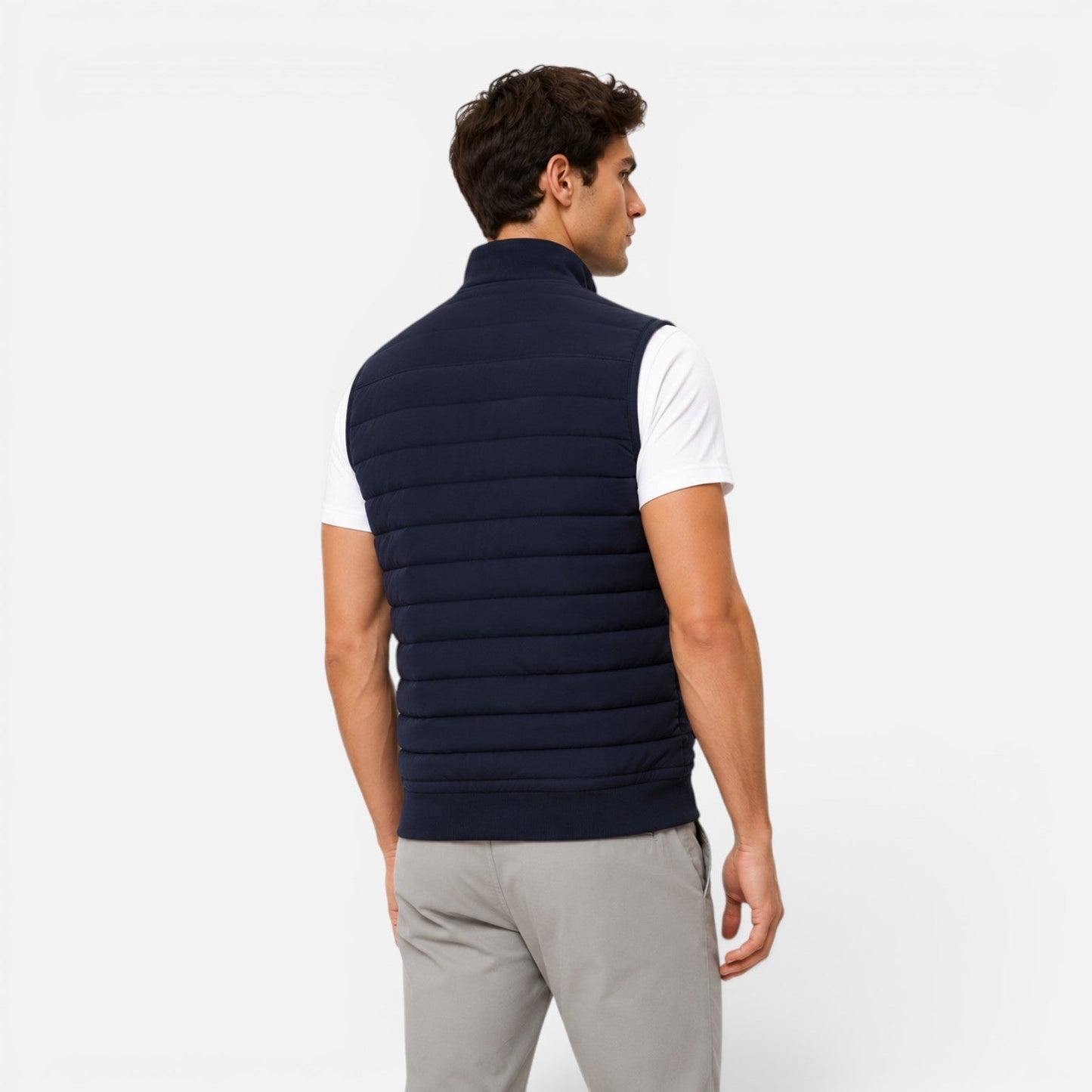 Gilet Uomo Trapuntato con Collo Alto