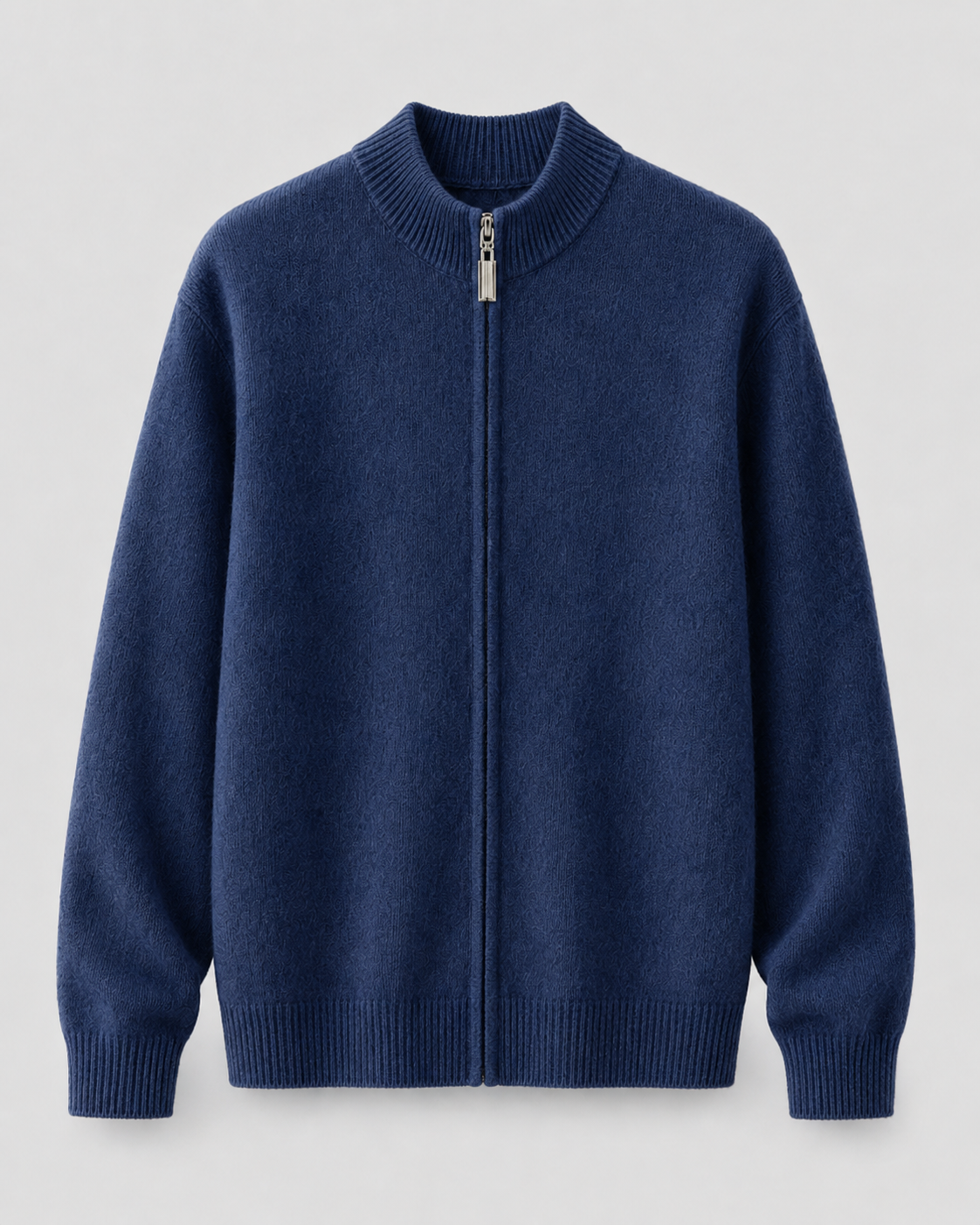 Cardigan Uomo in Lana Merino con Zip Collo Alto