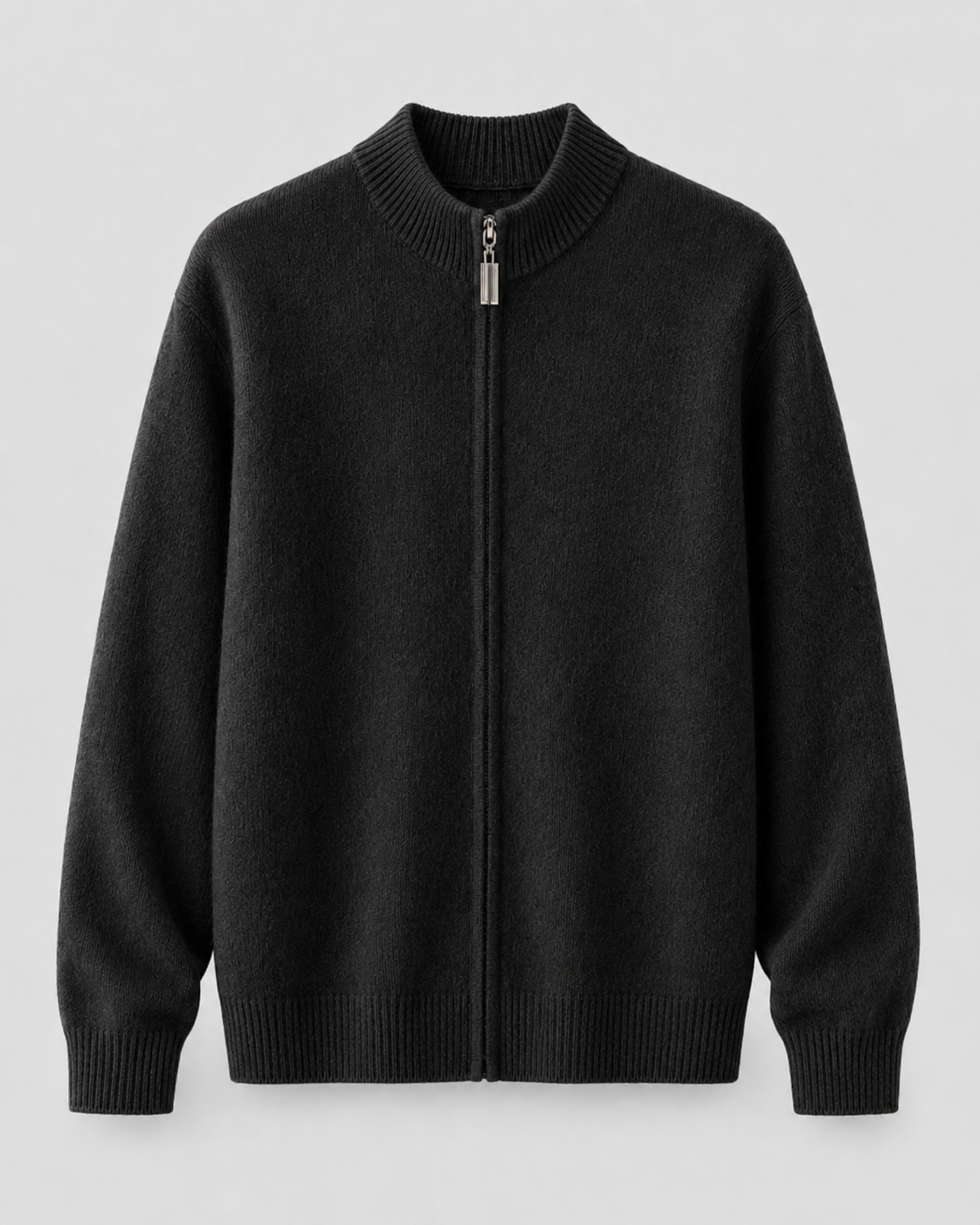 Cardigan Uomo in Lana Merino con Zip Collo Alto