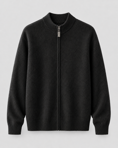 Cardigan Uomo in Lana Merino con Zip Collo Alto