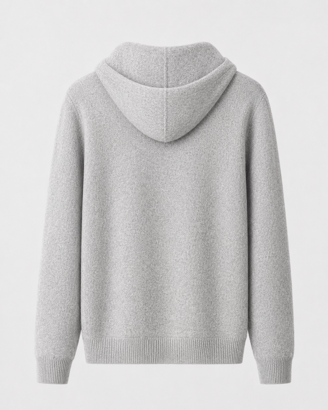 Maglione Uomo con Cappuccio in Lana Merino Full Zip Leggero