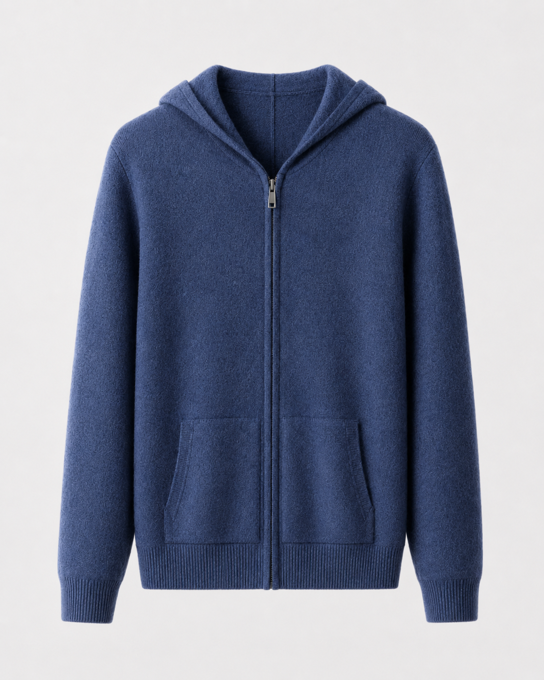 Maglione Uomo con Cappuccio in Lana Merino Full Zip Leggero