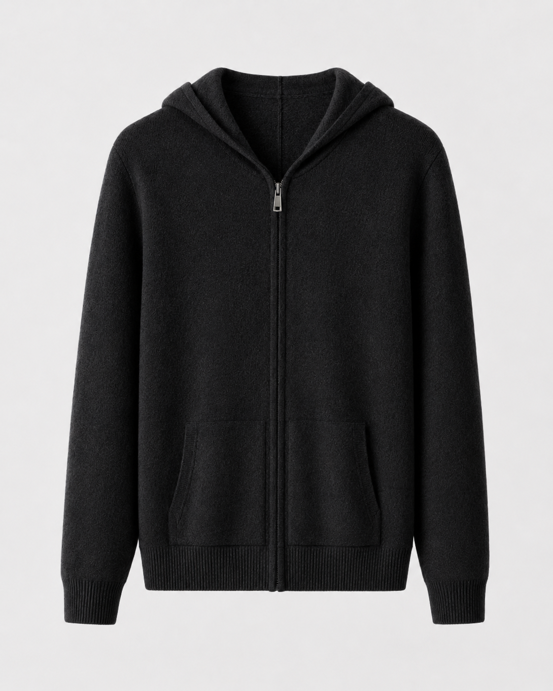 Maglione Uomo con Cappuccio in Lana Merino Full Zip Leggero