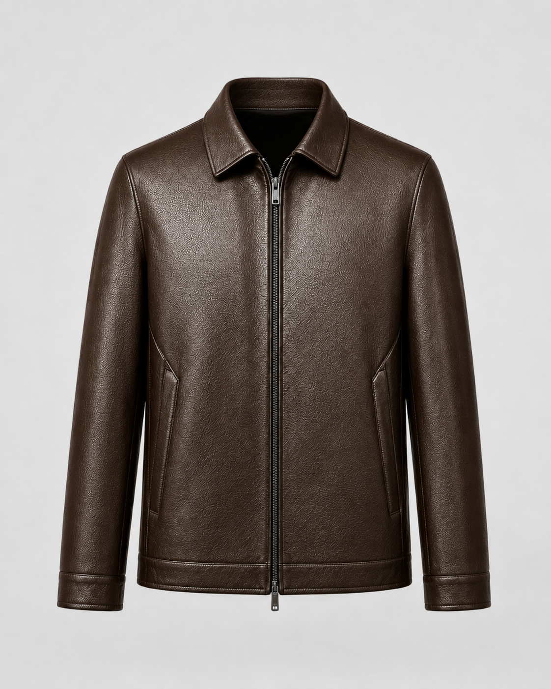 Giacca Uomo Effetto Pelle con Colletto Classico