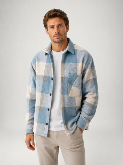 Camicia Uomo in Flanella a Quadri Maniche Lunghe