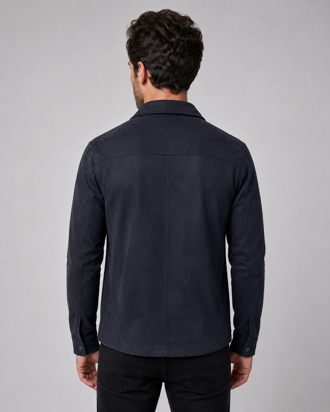 Giacca Camicia Uomo Effetto Camoscio Slim