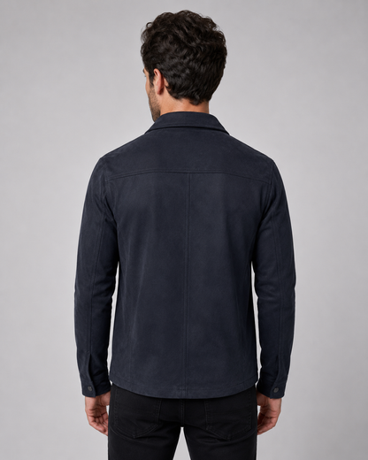 Giacca Camicia Uomo Effetto Camoscio Slim