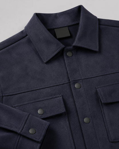 Giacca Camicia Uomo Effetto Camoscio Slim