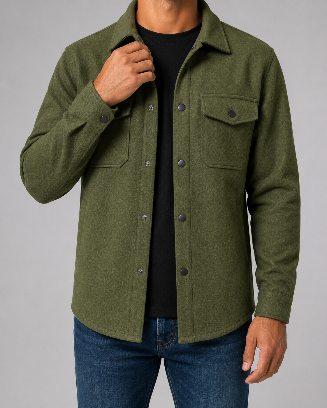 Giacca Camicia Uomo Utility con Tasche