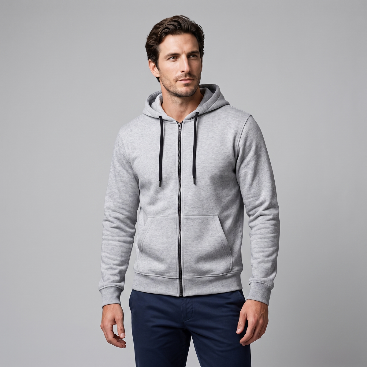 Gilet Uomo in Pile con Cappuccio Antivento Autunnale