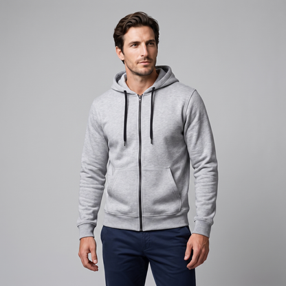 Gilet Uomo in Pile con Cappuccio Antivento Autunnale