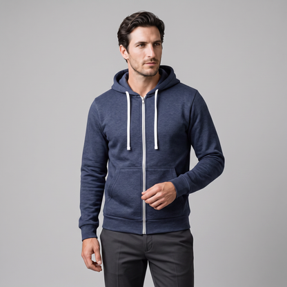 Gilet Uomo in Pile con Cappuccio Antivento Autunnale