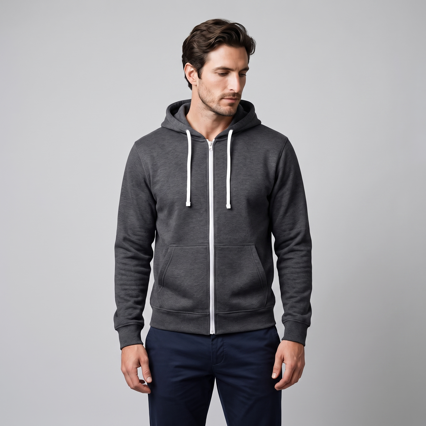 Gilet Uomo in Pile con Cappuccio Antivento Autunnale