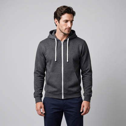 Gilet Uomo in Pile con Cappuccio Antivento Autunnale