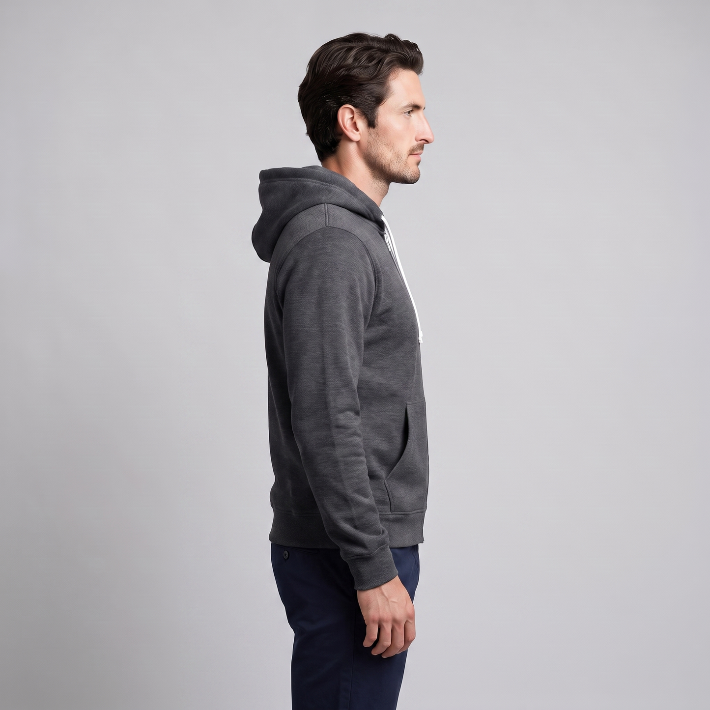 Gilet Uomo in Pile con Cappuccio Antivento Autunnale