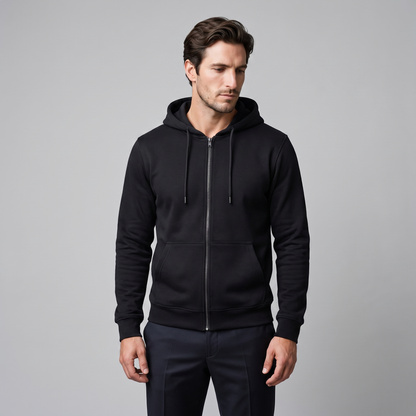 Gilet Uomo in Pile con Cappuccio Antivento Autunnale