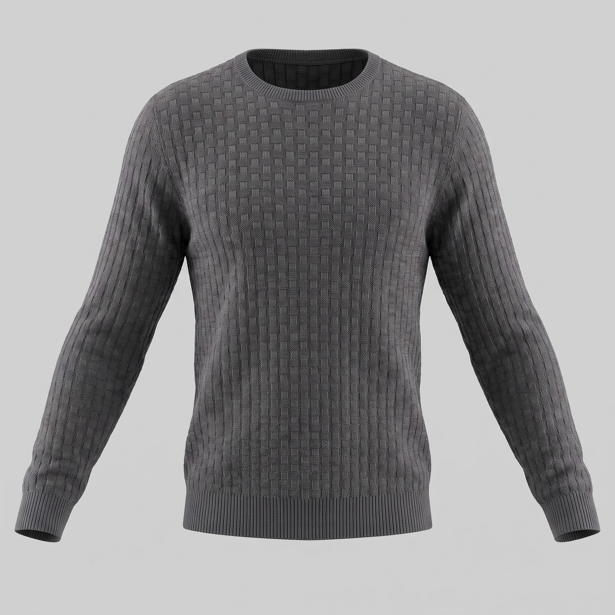 Maglione Uomo Girocollo in Maglia a Intreccio Texturizzato