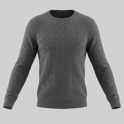 Maglione Uomo Girocollo in Maglia a Intreccio Texturizzato